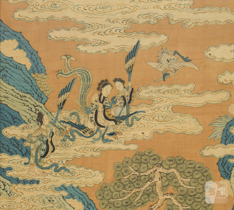 GRAND PANNEAU EN KESI REPRÉSENTANT XIWANGMU ET LES IMMORTELS TAOÏSTES  CHINE, DYNASTIE QING, XIXE SIÈCLE - 图2